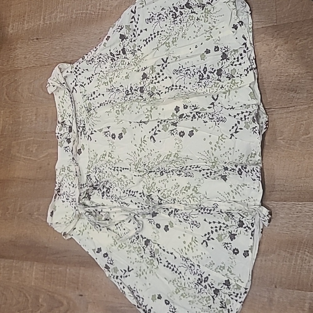 A3. Brown and green floral cream skirt size large